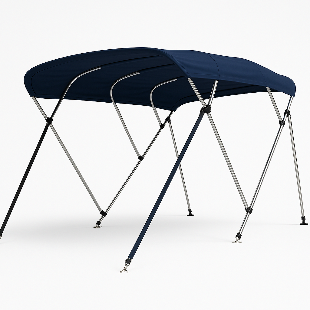 Navy Blue 4-Arm Bimini Top – 244cm Long – Navishade