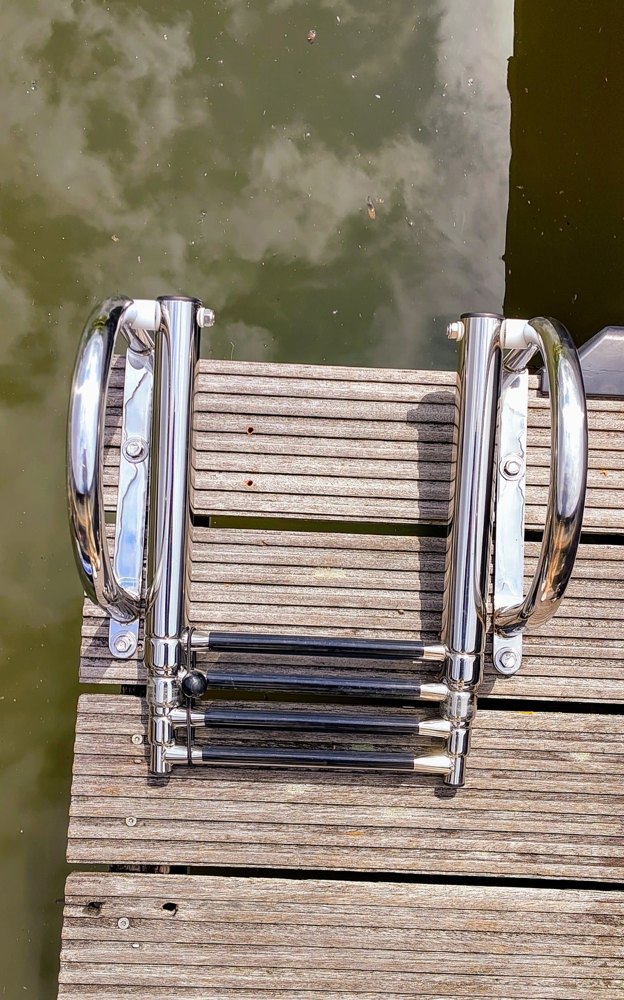 Hollex telescopische zwemtrap rvs316 4+1 treden met handvat