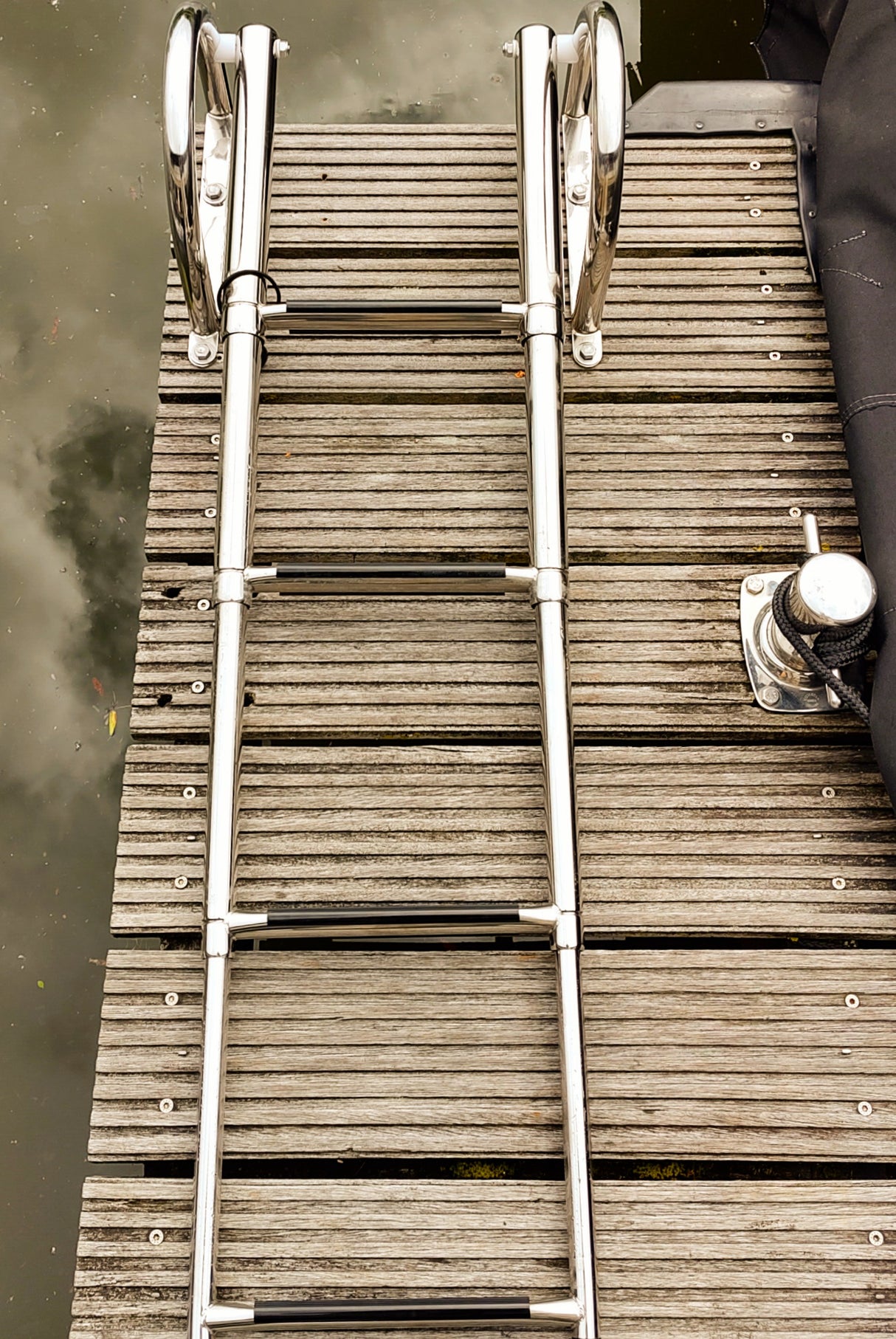 Hollex telescopische zwemtrap rvs316 4+1 treden met handvat