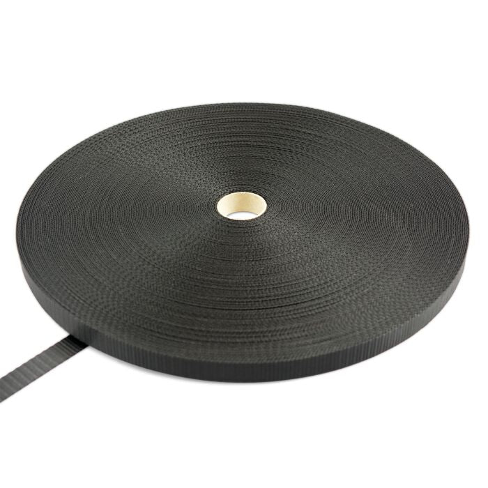 Zwart polyesterband spanband 15 mm