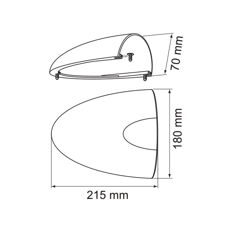 Weiße Kunststoff-Lüftungsschale 215 x 180 x 70 mm