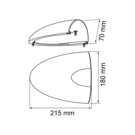 Weiße Kunststoff-Lüftungsschale 215 x 180 x 70 mm