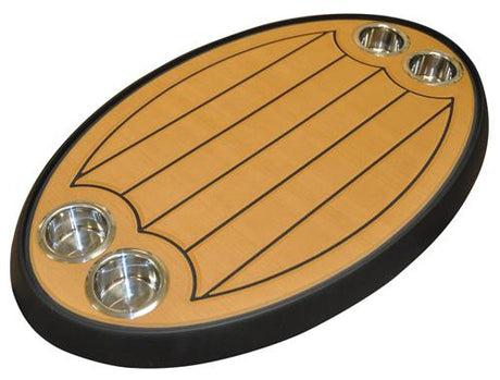 Komplettes Sequoia Tischbeinset mit schwarzer Tischplatte und brauner Einlage