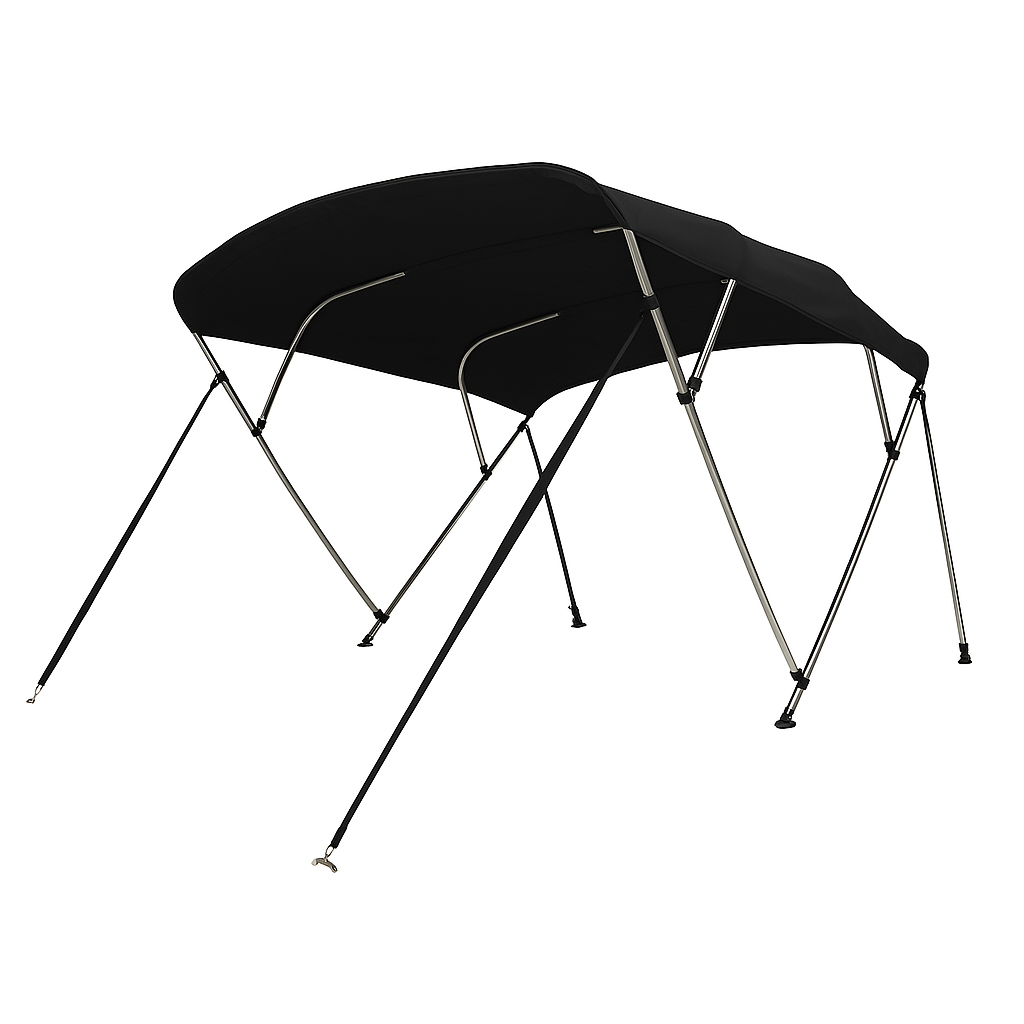 Zwarte 4-boogs biminitop – 244 cm lang – Navishade