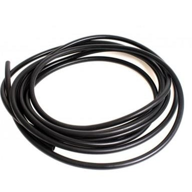 Zwarte brandstofslang 6x12 mm met textielinlage – versterkt en geschikt voor E10, per meter