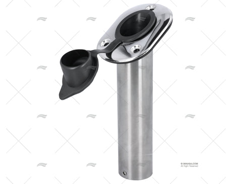 RVS Marine Town hengelhouder 30 graden met witte dop, geschikt voor inbouw op vissersboot (ref. 09121669)