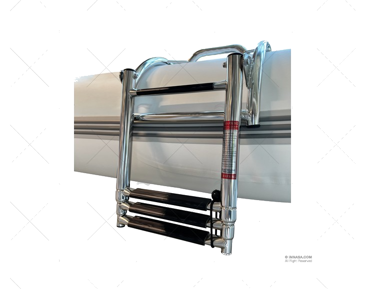 RVS zwemtrap voor opblaasbare boten met 4 treden – telescopisch ontwerp met spanbanden en montageplaten