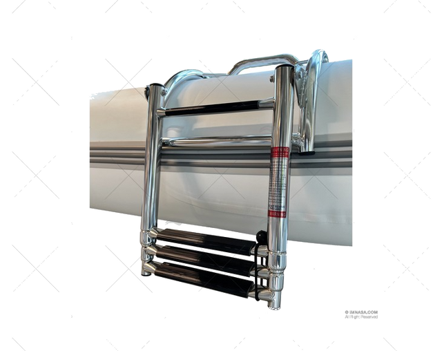 RVS zwemtrap voor opblaasbare boten met 4 treden – telescopisch ontwerp met spanbanden en montageplaten