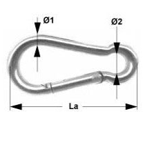 Karabiner, Karabinerhaken - Standardqualität - Standardausführung Edelstahl A4 AISI316 5 mm