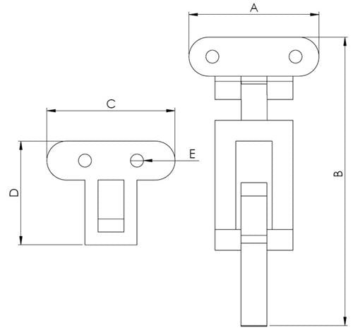 Hollex lock handle 111 mm