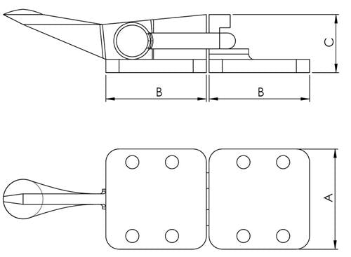 Hollex box closure 38x38mm