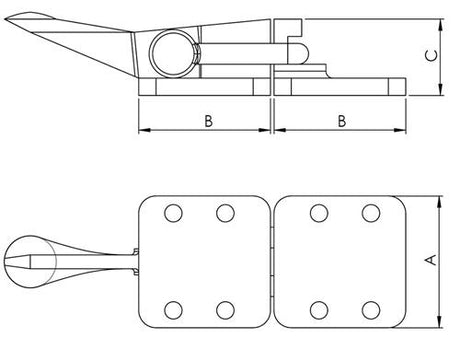 Hollex-Boxverschluss 38x38mm