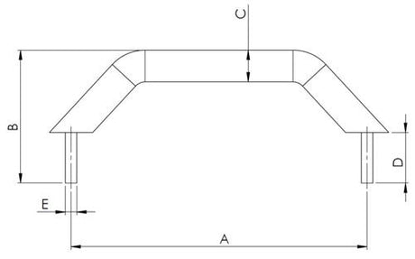 Relinggriff für Boot, Edelstahl 316, 203 mm