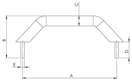 Railing handgreep boot RVS 316 254mm - Bateau Bootservice