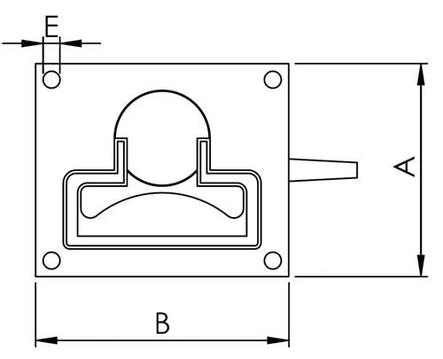 Hollex Lukengriff abschließbar 66x80mm