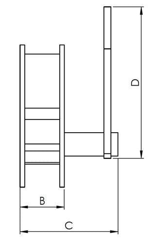 Hollex Lukengriff abschließbar 61mm