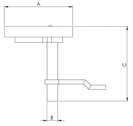 Hollex hatch handle lockable 64mm