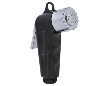 Zwarte Aravon douchekop 1/2" BSP-20 met witte en verchroomde accenten, geschikt voor boot en buitengebruik.