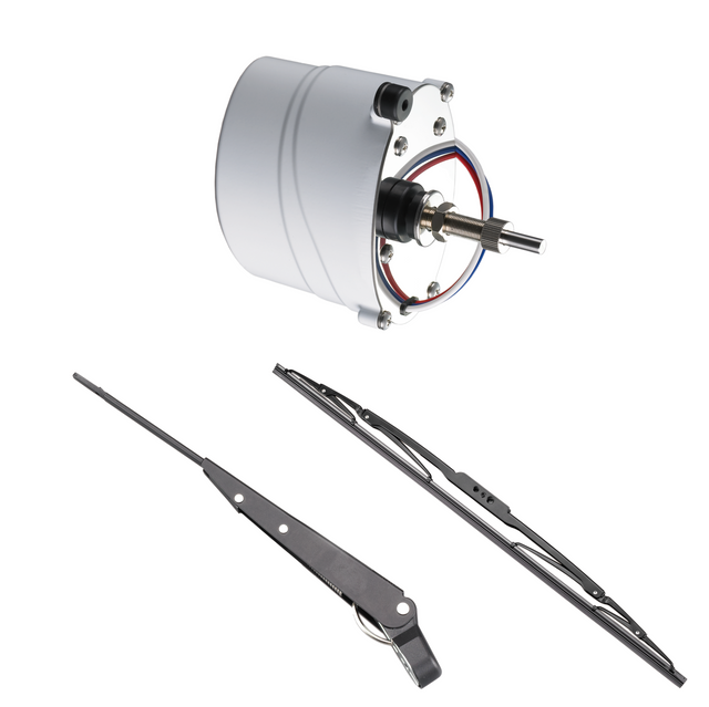 Complete 12V ruitenwisserset met motor, verstelbare wisserarm en 280 mm blad voor boten