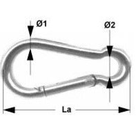 Karabiner, Karabinerhaken - Standardqualität - Standardausführung Edelstahl A4 AISI316 10 mm