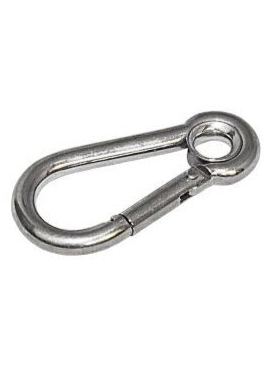 Carabiners, snap hooks - Standard quality - Standard version with eye Stainless steel A4 AISI316 8 mm