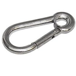Stainless steel carabiner with eye bolt 100x10mm
