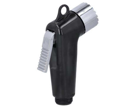 Zwarte Aravon douchekop 1/2" BSP-20 met witte en verchroomde accenten, geschikt voor boot en buitengebruik.