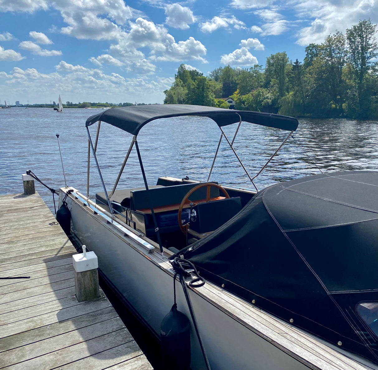 Sunmaster DeLuxe 3-boogs Biminitop XXL – Lengte 220 cm | 25 mm RVS