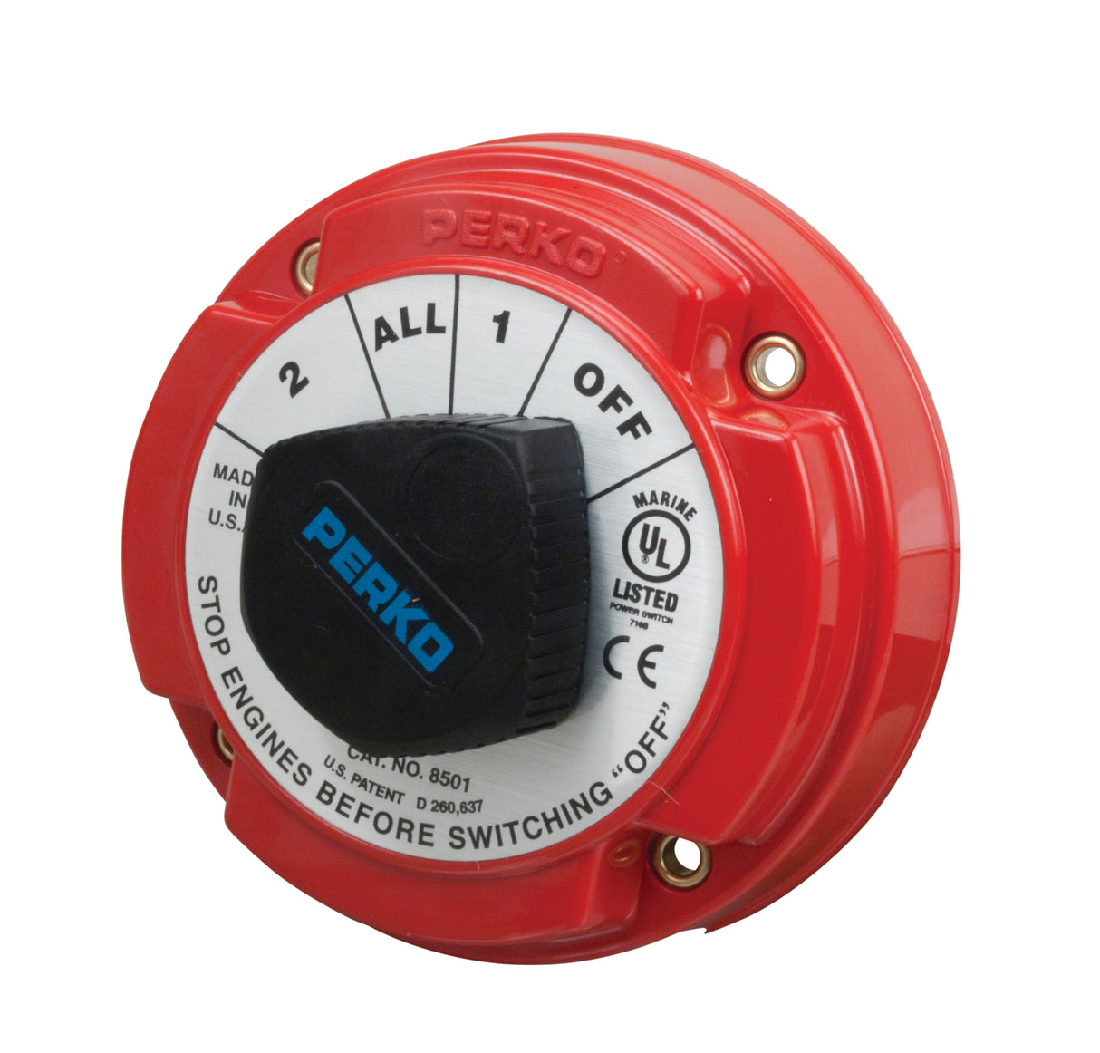 Battery Switch 250A PERKO – voor 1 of 2 accu’s