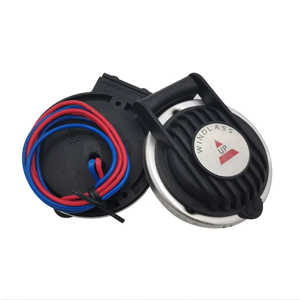 RVS Voetschakelaar 'Up' & 'Down', zwart (set van twee) voor ankerlier