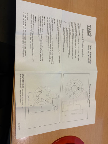 Batterieschalter 4 Positionen – rundes Modell für 2 Batterien