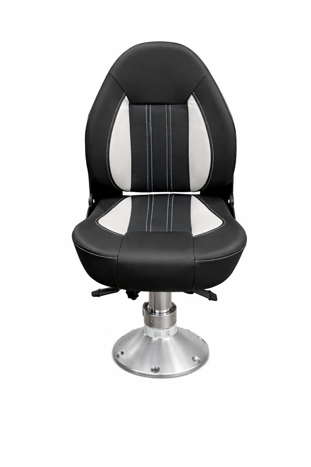 Inklapbare hoge bootstoel zwart grijs voor vissen of comfort