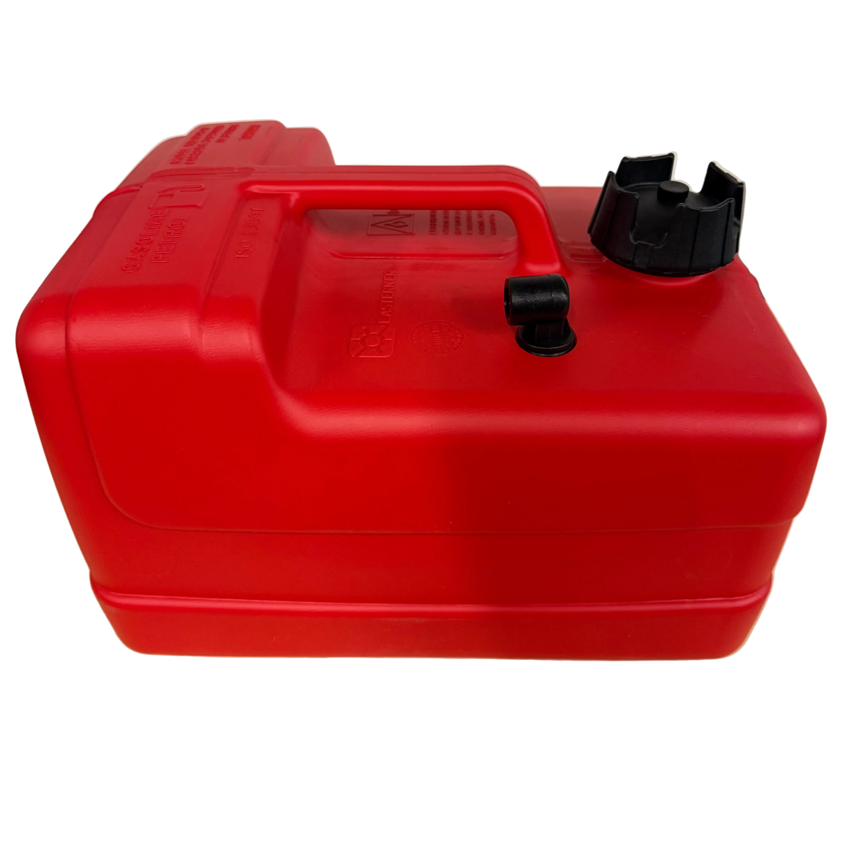 Benzinetank 12 liter rood buitenboordmotor zijkant