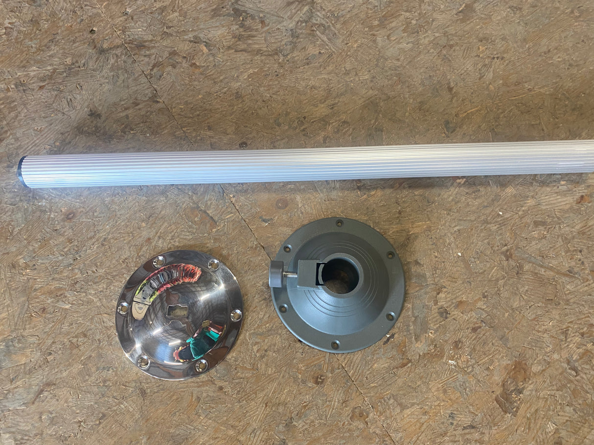 Zwaardvis QR tafelzuil ø40x700mm compleet met voet een basis blad