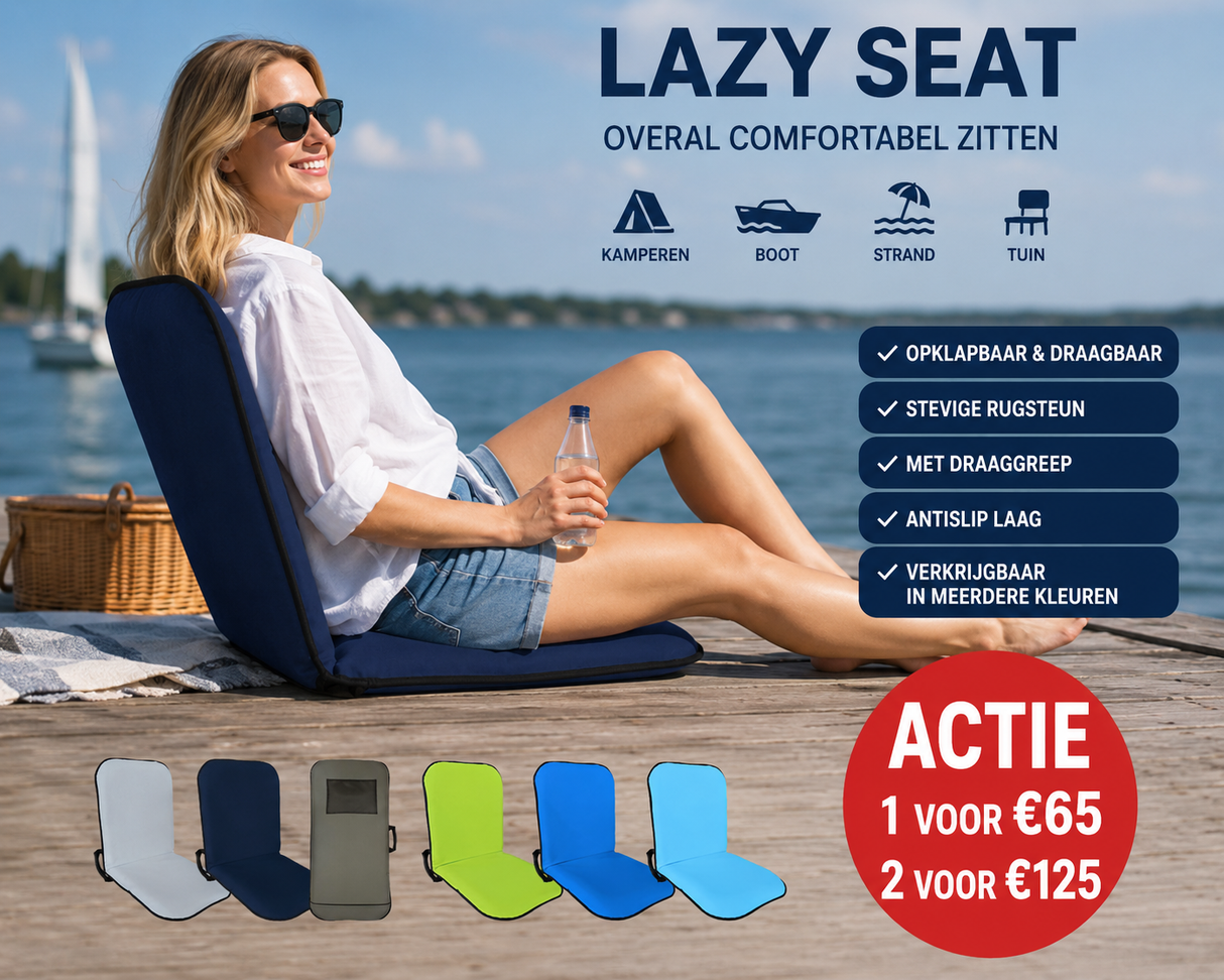 Lazy Seat universeel comfortkussen opvouwbaar 96,5 x 43 cm