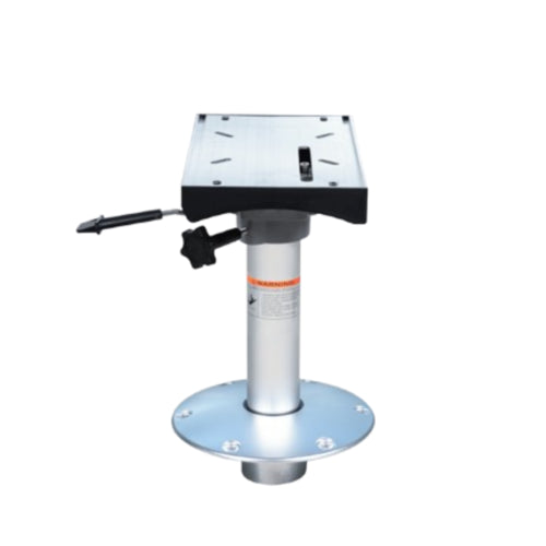 Bootsstuhlbein Pedestal de luxe 38 cm eingebaut mit Schlitten