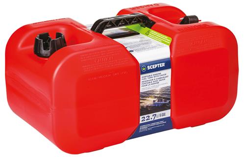 Scepter brandstoftank 22,7L rood, kunststof, low profile.