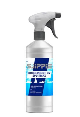 Sjippie Rubberboot UV Spuitwax 1L, beschermende wax voor PVC en Hypalon rubberboten tegen UV-schade en veroudering.