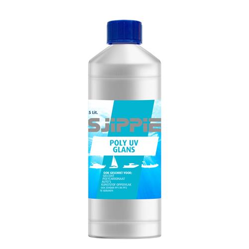 Sjippie Poly UV Glans 500ml, UV-werende glanswax voor langdurige bescherming en diepe glans op polyester en gelakt staal.