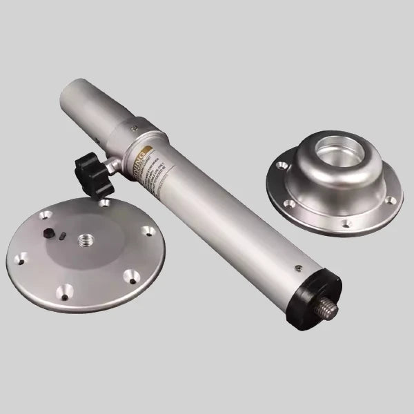 Ovaal zwart tafelblad met verstelbare tafelpoot