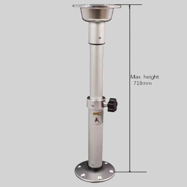 Ovaal zwart tafelblad met verstelbare tafelpoot