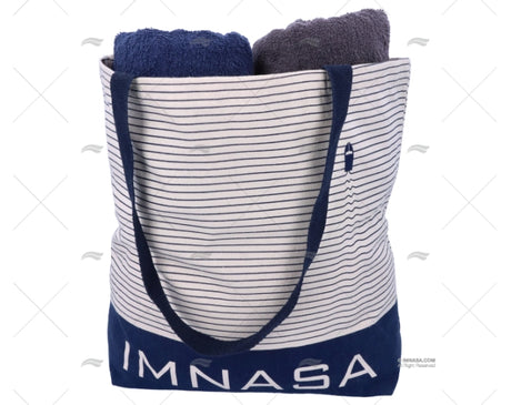 IMNASA Strandtasche aus recycelter Baumwolle – 48 x 40 x 15 cm