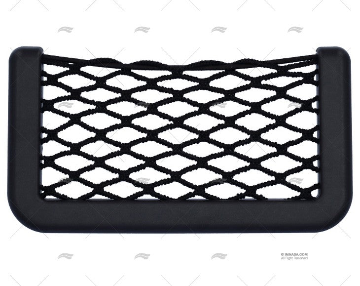 Zwarte objecthouder van 150 x 80 mm met elastisch net voor kleine spullen aan boord (ref. 04000524)