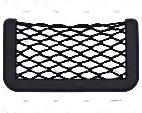 Zwarte objecthouder van 150 x 80 mm met elastisch net voor kleine spullen aan boord (ref. 04000524)