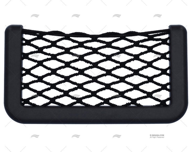 Zwarte objecthouder van 150 x 80 mm met elastisch net voor kleine spullen aan boord (ref. 04000524)