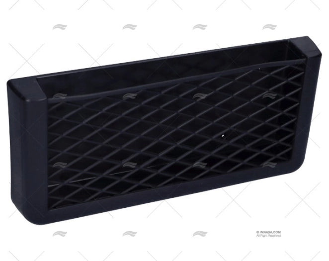 Zwarte objecthouder van 270 x 115 x 32 mm met open bovenkant – kunststof houder voor dashboard of wand (ref. 04000528)