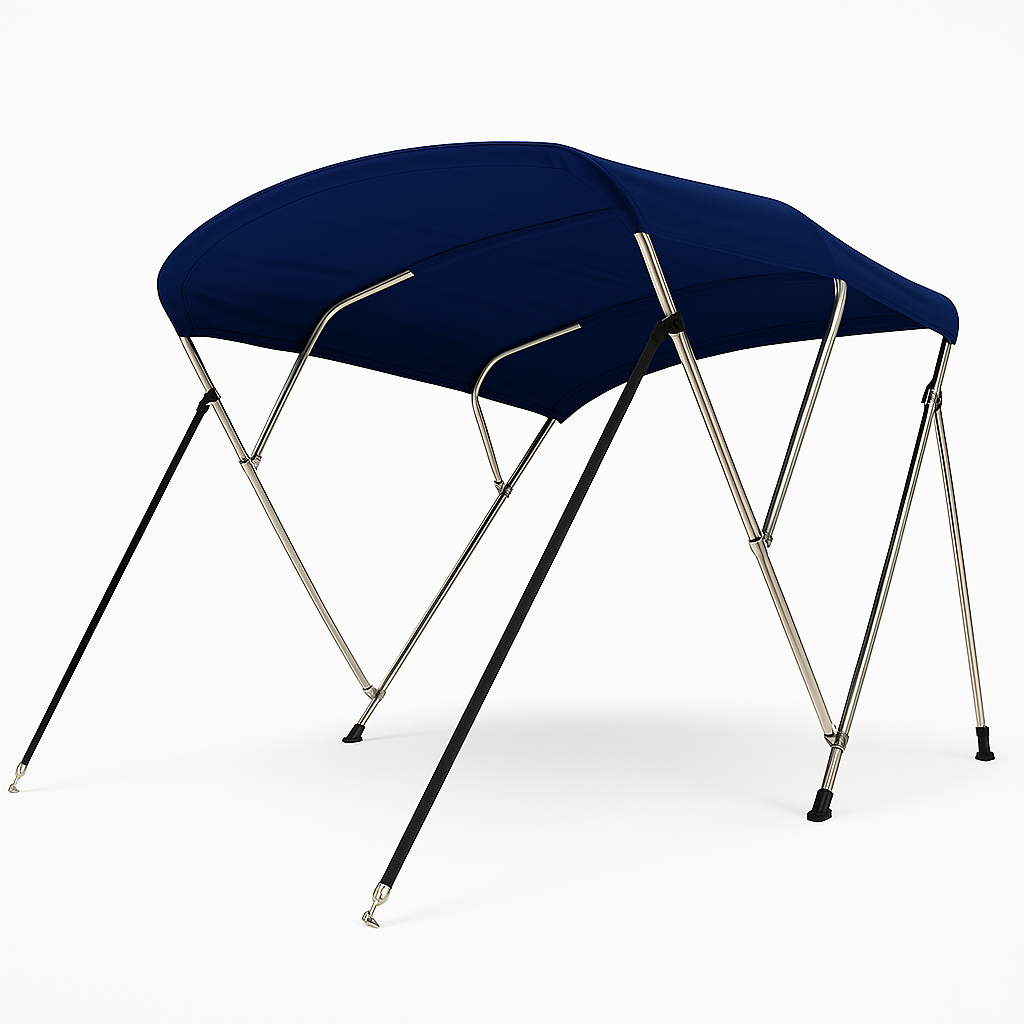 Navy blauwe 3-boogs biminitop – 183 cm lang – Navishade