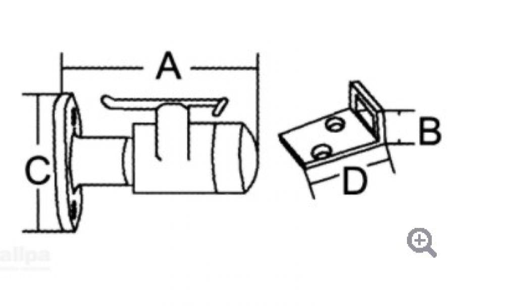 Deurstop en haak RVS - Bateau Bootservice