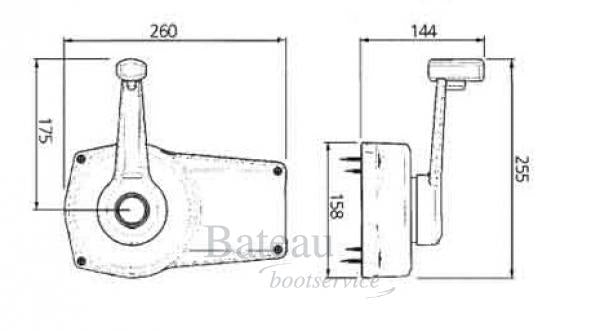 Eenhendel bediening Zijmontage dubbele werking wit - Bateau Bootservice