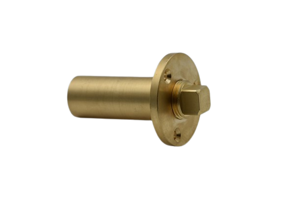 Messing garboard drain plug set met ronde basis Ø50 mm en pijplengte van 60 mm voor montage in de romp